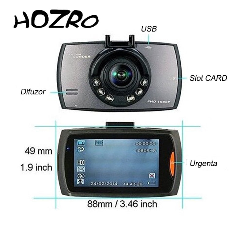 Camera Auto DVR full HD 1080p display 2.4 inch HOZRO