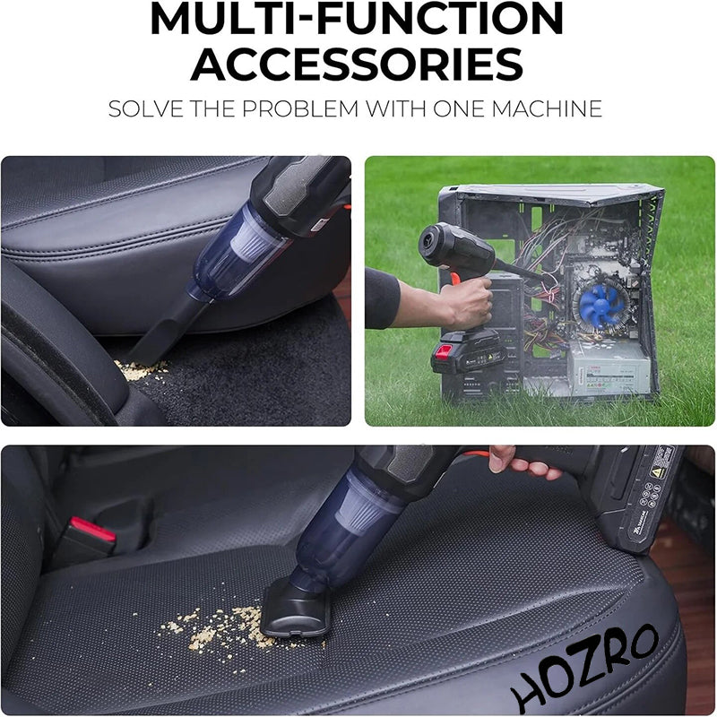 Aspirator si Suflanta de Aer Portabila 6-in-1 pentru masina, casa, birou si animale de companie, cu baterie detasabila si reincarcabila Prime Heim
