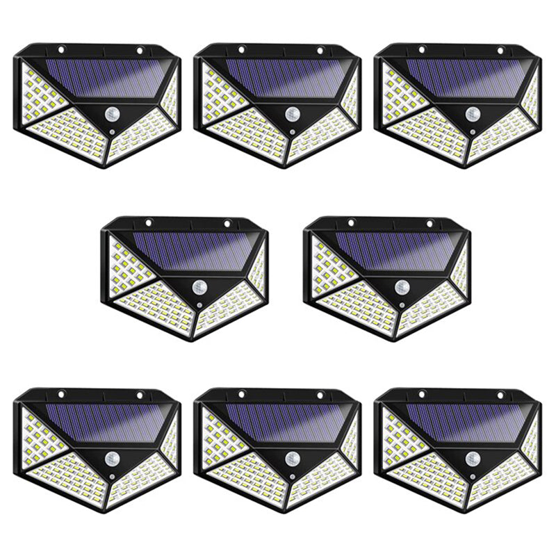 Lampa Solara HOZRO, SH 100, 100 LED-uri, Iluminare de 1000 Lumen, Senzor de Miscare si Lumina, Baterie Reincarcabila 2200mAh, Design Modern, Negru HOZRO