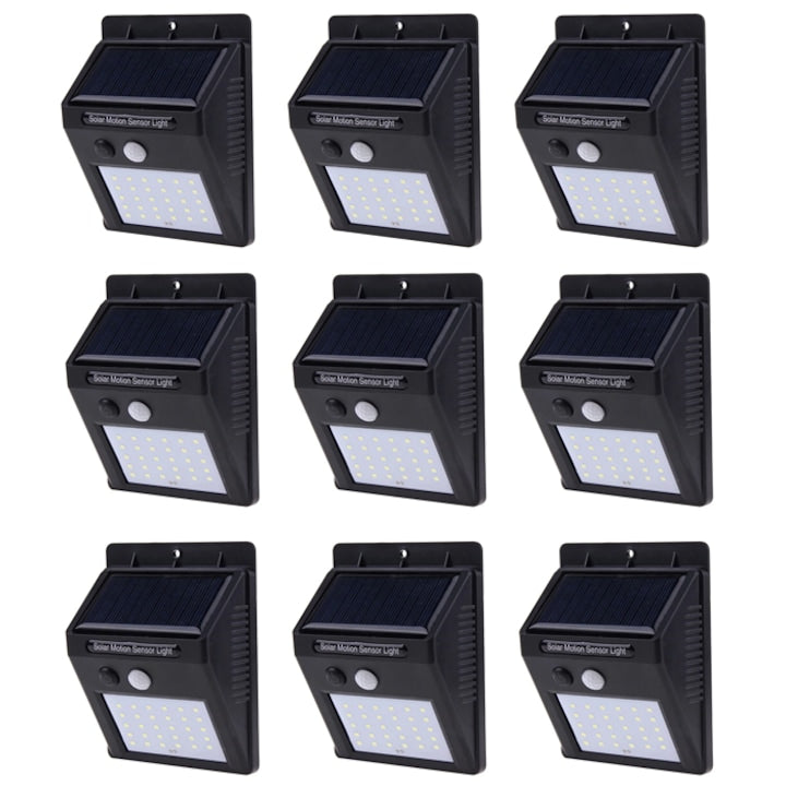 Lampă Solară HOZRO, 30 LEDURI, Senzor de Mișcare, Protecție IP65, Rezistentă la Apă și Intemperii – Iluminat Exterior Eficient pentru Curte, Grădină, Terasă sau Aleii HOZRO