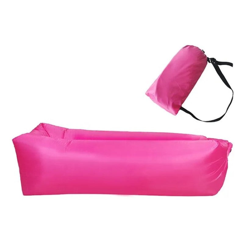 Saltea Gonflabilă Lazy Bag Tip Sezlong – Perfectă pentru Camping, Plajă și Piscină! 🏖️Roz BESTSELLS