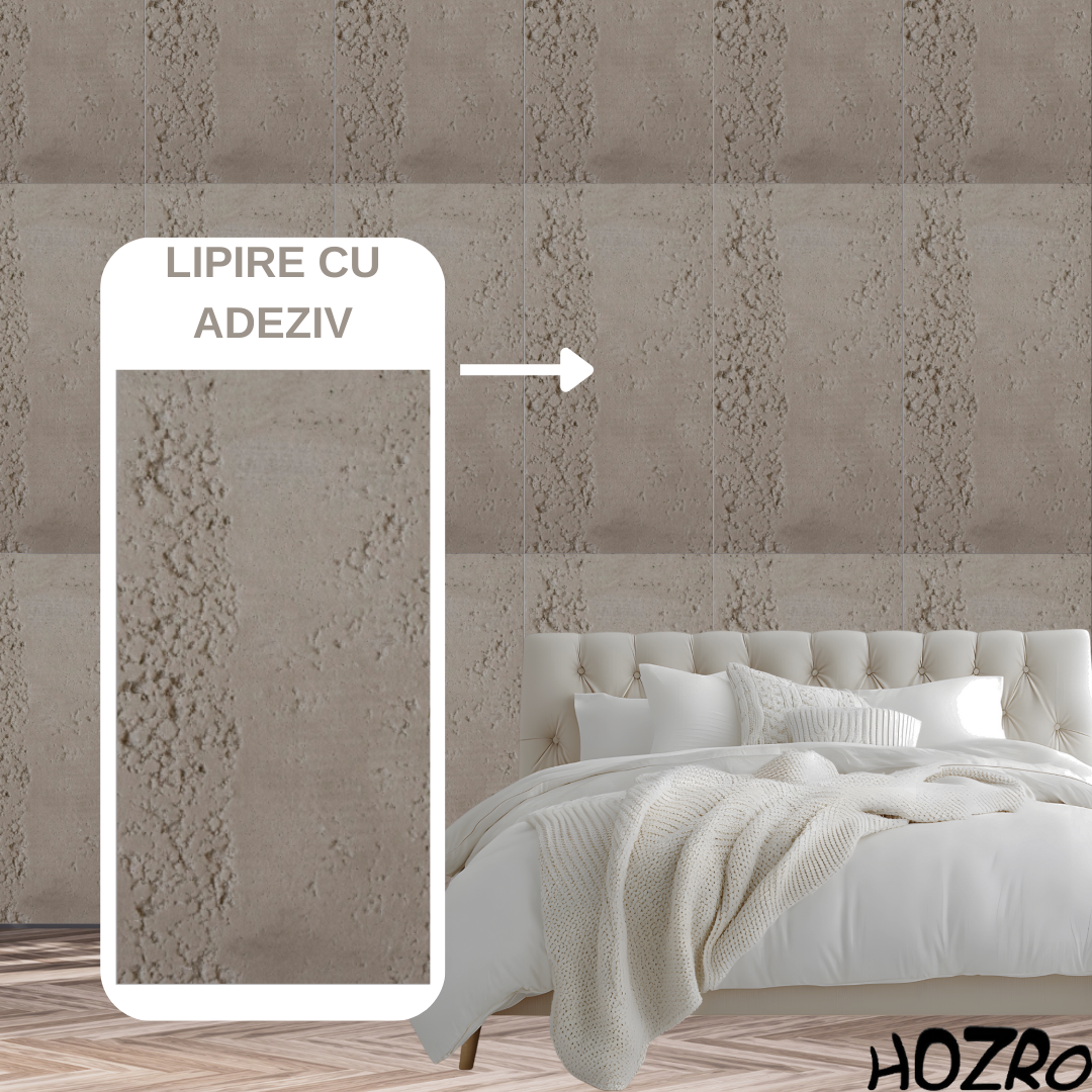 Panouri Decorative Exterior HOZRO, Soft Stone Skin 60 x 120 cm – Finisaj Elegant Tip Piatră, Montaj Rapid, Rezistență Ridicată pentru Fațade Moderne, Model 602-36 BESTSELLS