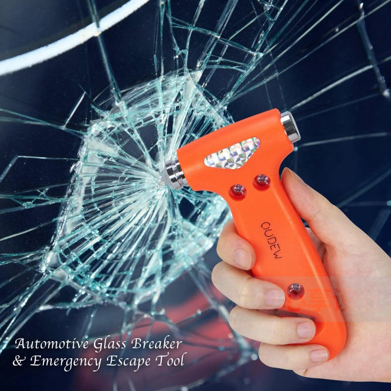 Ciocan de Urgență 2in1 pentru Auto – Sparge Geamuri și Taie Centura de Siguranță – Portocaliu 🔧 BESTSELLS