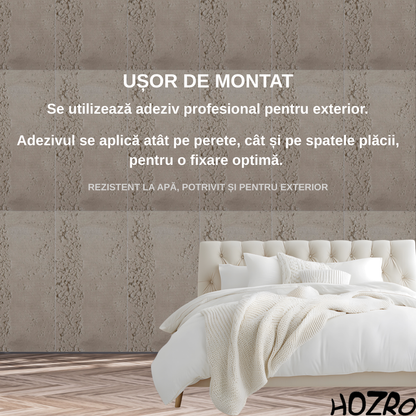 Panouri Decorative Exterior HOZRO, Soft Stone Skin 60 x 120 cm – Finisaj Elegant Tip Piatră, Montaj Rapid, Rezistență Ridicată pentru Fațade Moderne, Model 602-36 BESTSELLS