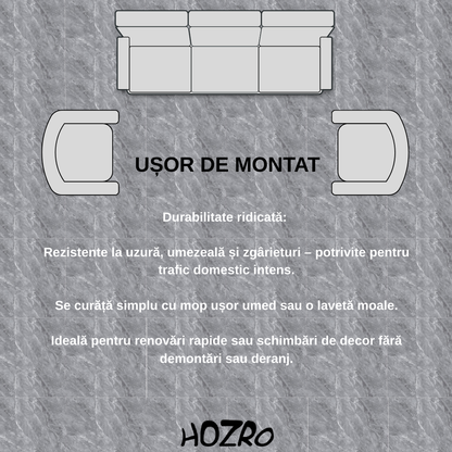 Placi PVC Autoadezive HOZRO, Pentru Podea, Stil Marmura, Grosime 1.4 mm, Model 602-29 – Rezistente si Usor de Montat BESTSELLS