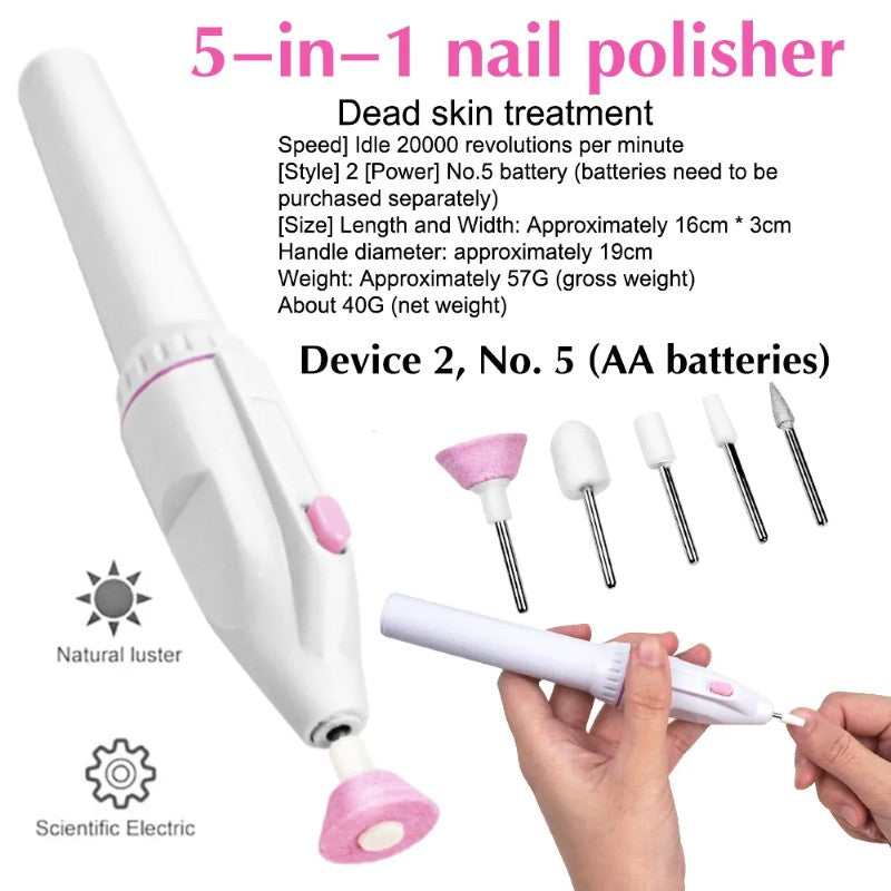Pila electrica pentru unghii, set mani pedi, cu capetele interschimbabile si doua pile pentru calcai, alb BESTSELLS