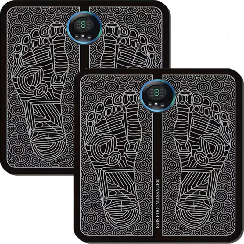 2x Aparate Masaj Inteligent Pentru Picioare EMS, Cu Stimulare Musculara si Terapie de Acupunctura, 8 Moduri, 19 Intensitati, Incarcare USB HOZRO