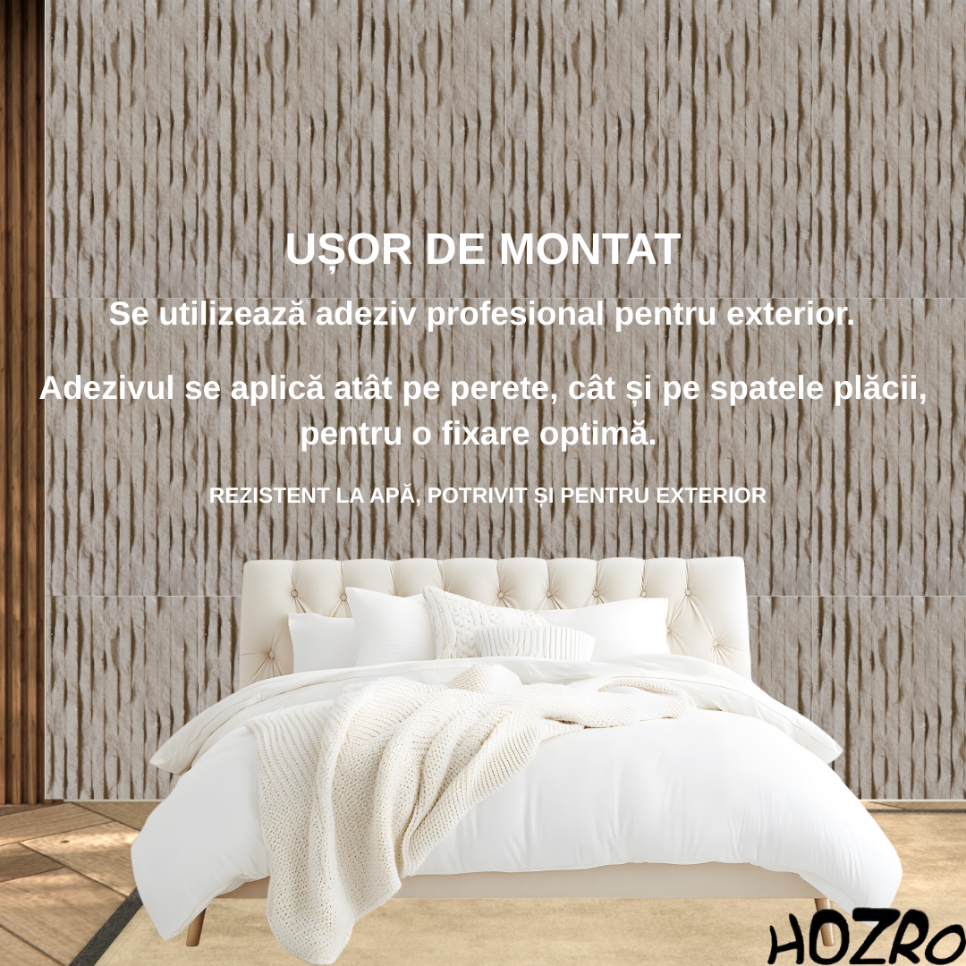 Panouri Decorative Exterior HOZRO, Soft Stone Skin 60 x 120 cm – Finisaj Elegant Tip Piatră, Montaj Rapid, Rezistență Ridicată pentru Fațade Moderne, Model 602-37 BESTSELLS