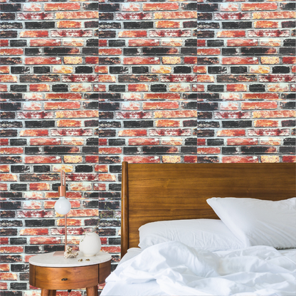 Set Tapet 3D Hozro autoadeziv, Model Caramizi multicolor Abstract, design modern, foarte usor de montat, Tapet 86 HOZRO