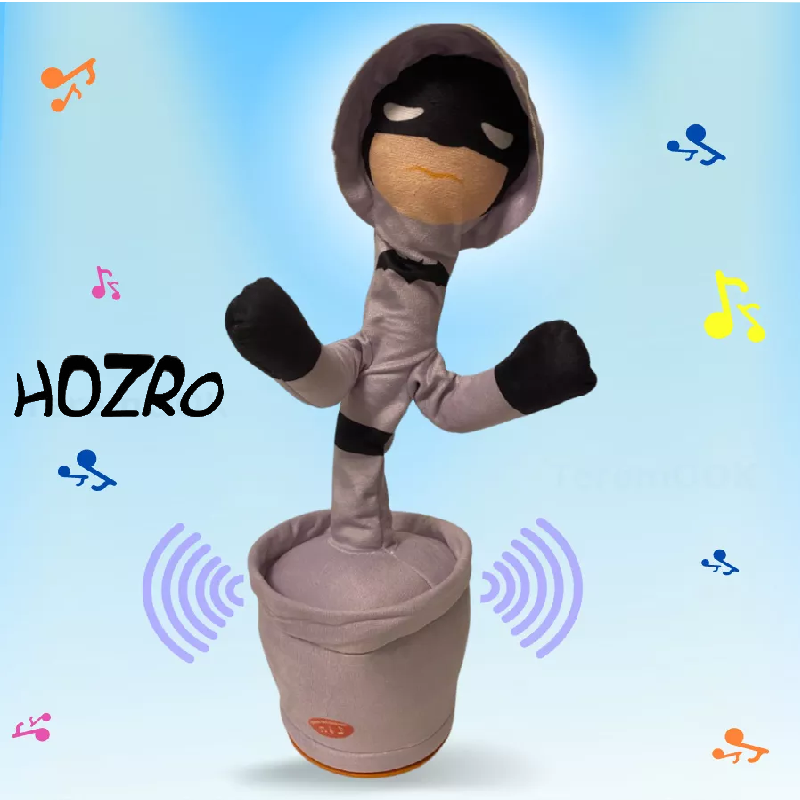 Jucărie Interactivă HOZRO, Cactus Dansator Batman – Cântă, Dansează și Imita Vocea, cu Lumină și Sunet, 32 cm, Design Tematic Supererou HOZRO