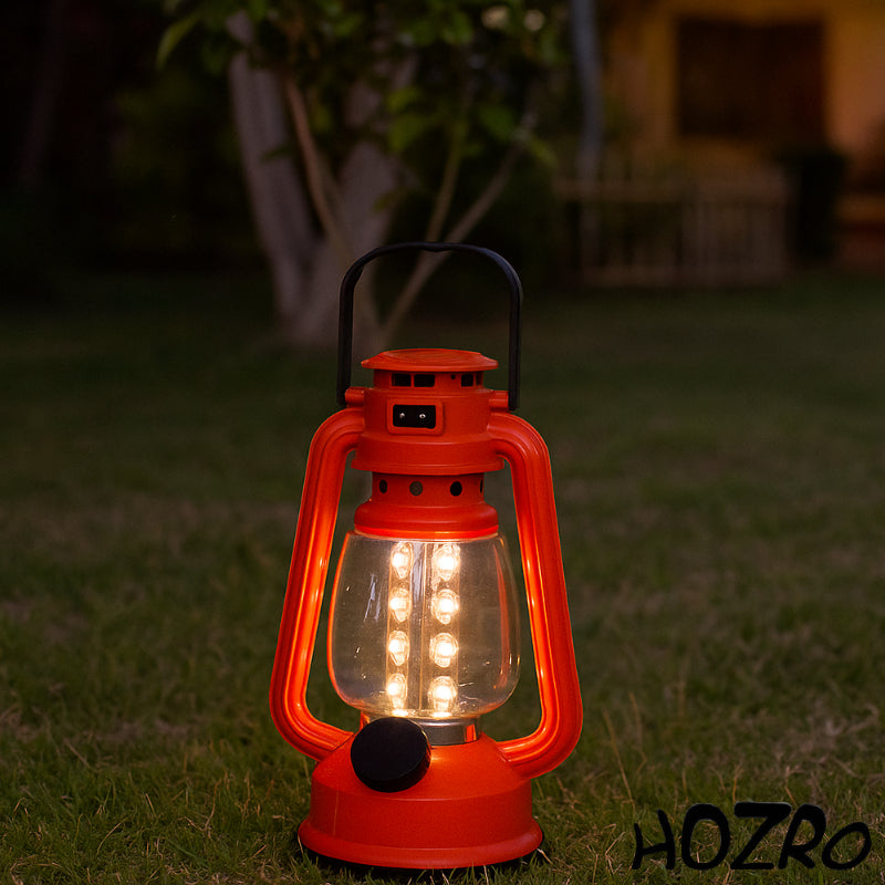 Felinar Retro HOZRO, cu LED, Iluminare 360°, Design Vintage Elegant – Ideal pentru Decor Interior și Exterior, Camping, Terasă și Atmosferă Relaxantă HOZRO