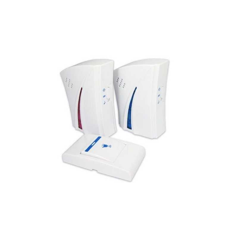 Set 2 Sonerii fara fir HOZRO® cu 36 de melodii si lumini, Raza 100 m, Alb BESTSELLS