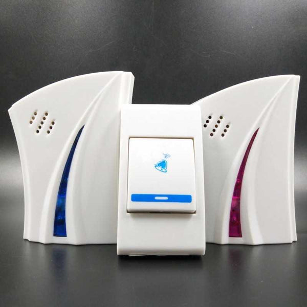 Set 2 Sonerii fara fir HOZRO® cu 36 de melodii si lumini, Raza 100 m, Alb BESTSELLS