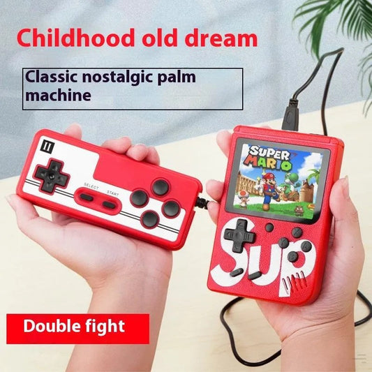 Mini consola retro portabila, 400 de jocuri diferite, 2 Jucatori, baterie reincarcabila, Rosu BESTSELLS