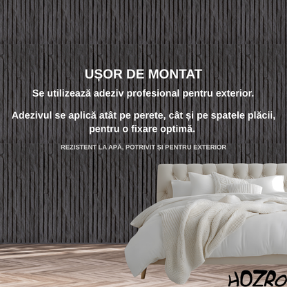 Panouri Decorative Exterior HOZRO, Soft Stone Skin 60 x 120 cm – Finisaj Elegant Tip Piatră, Montaj Rapid, Rezistență Ridicată pentru Fațade Moderne, Model 602-39 BESTSELLS