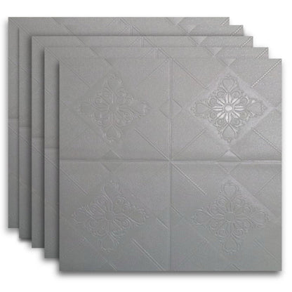 Set 10 x Tapet 3D autoadeziv HOZRO, Model imitatie caramida, acopera o suprafata de 5.39 mp, design modern, foarte usor de montat, Gri HOZRO