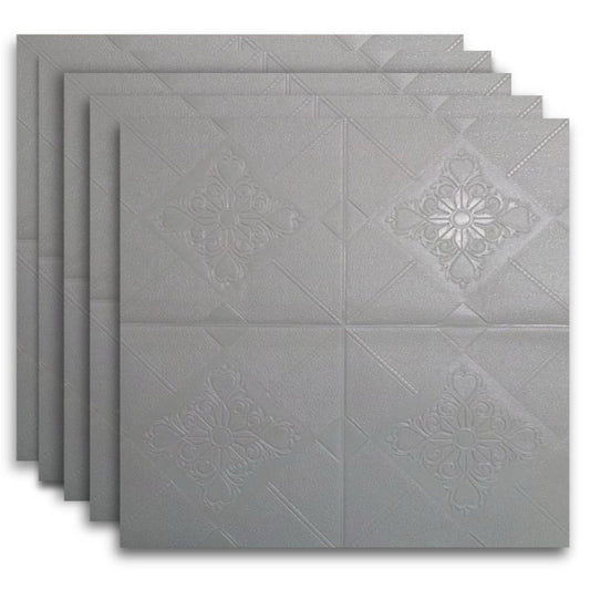 Set 10 x Tapet 3D autoadeziv HOZRO, Model imitatie caramida, acopera o suprafata de 5.39 mp, design modern, foarte usor de montat, Gri HOZRO