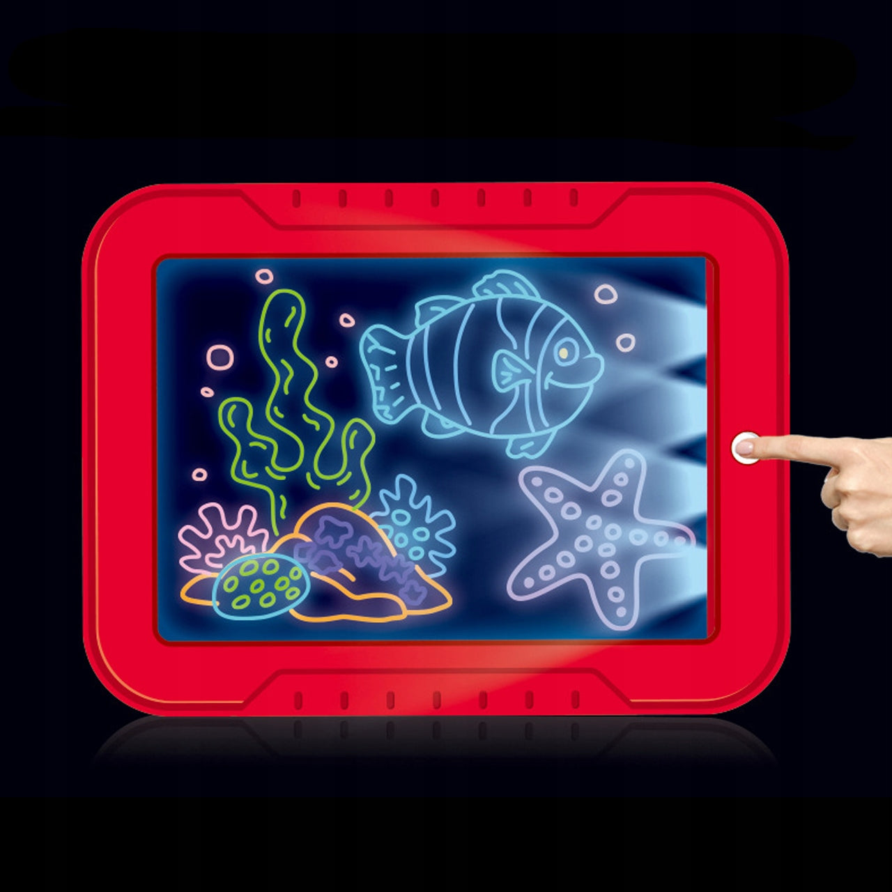 🎨 Tabletă Grafică cu Ecran LCD Magic Pad HOZRO – Lumini LED Interactive, 30 de Șabloane și 3 Pixuri cu Două Capete HOZRO