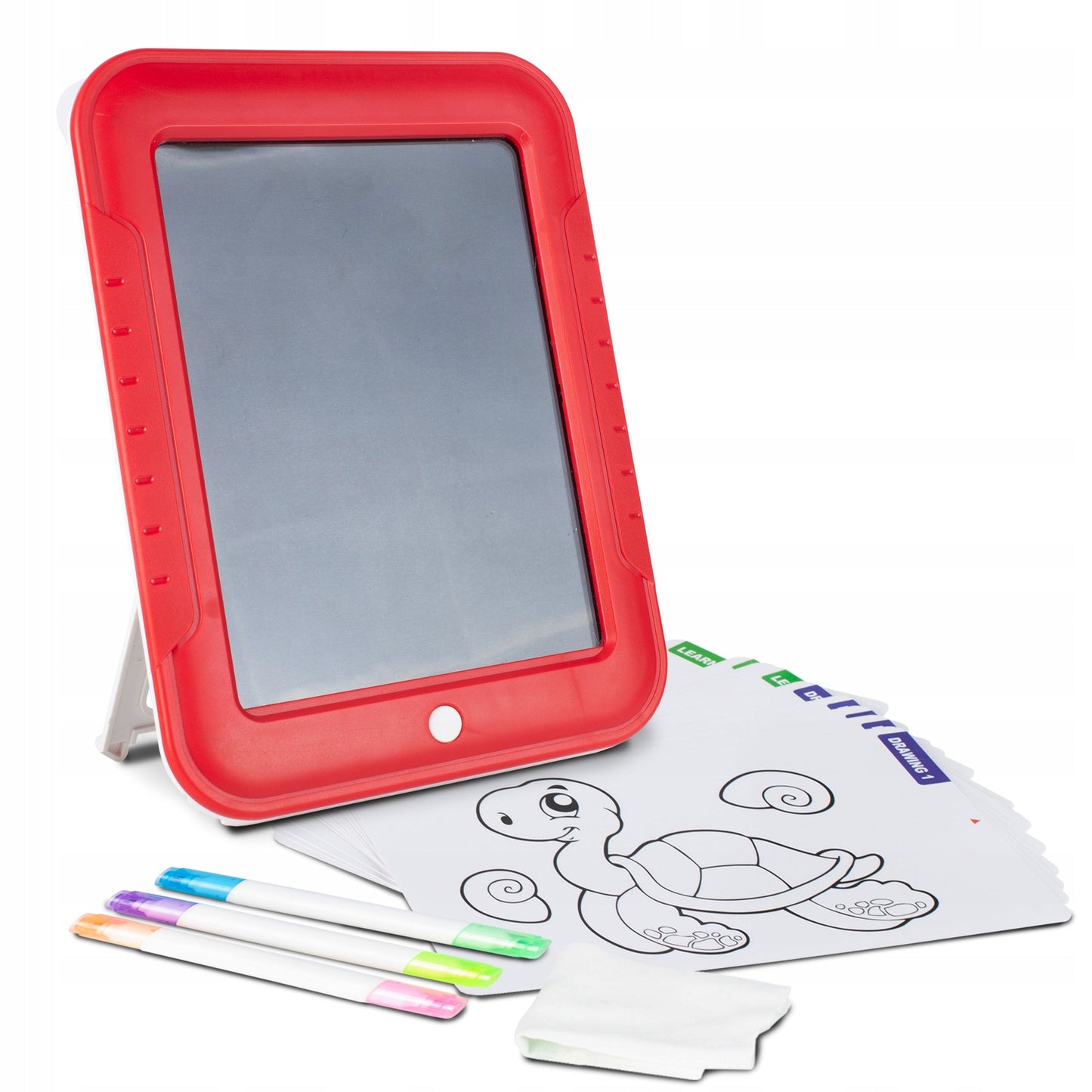 🎨 Tabletă Grafică cu Ecran LCD Magic Pad HOZRO – Lumini LED Interactive, 30 de Șabloane și 3 Pixuri cu Două Capete HOZRO