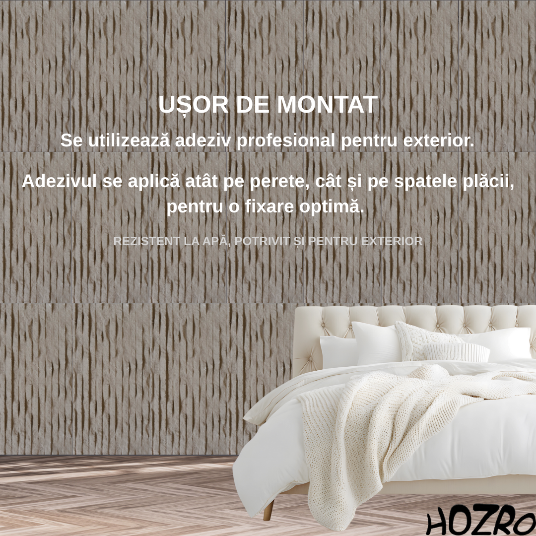 Panouri Decorative Exterior HOZRO, Soft Stone Skin 60 x 120 cm – Finisaj Elegant Tip Piatră, Montaj Rapid, Rezistență Ridicată pentru Fațade Moderne, Model 602-40 BESTSELLS