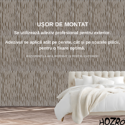 Panouri Decorative Exterior HOZRO, Soft Stone Skin 60 x 120 cm – Finisaj Elegant Tip Piatră, Montaj Rapid, Rezistență Ridicată pentru Fațade Moderne, Model 602-40 BESTSELLS