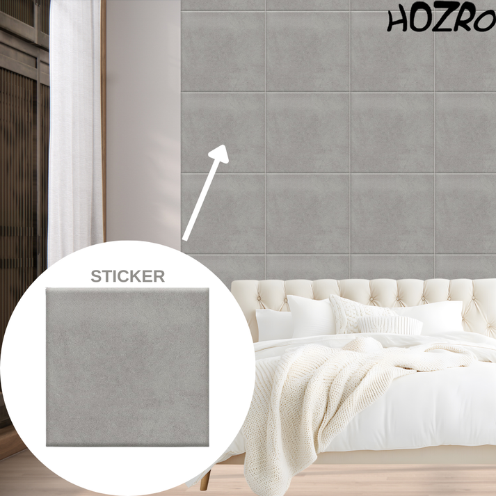 Panou tapitat pentru perete – sticker imitatie material textil, HOZRO, decorare practica și rapidă, 35x35 cm, VELVET HOZRO