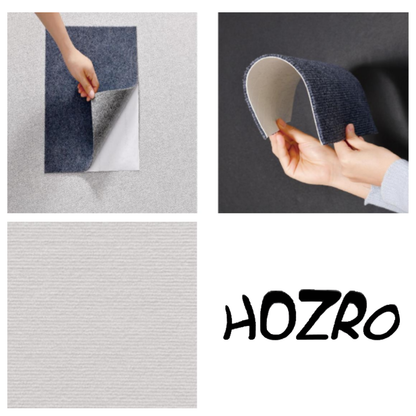 Placi adezive tip mocheta HOZRO, 60X60 cm, usor de instalat, material textil, antiderapante, usor de curatat, model ALB 602-20 BESTSELLS