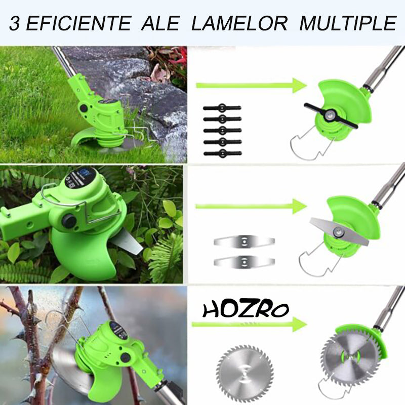 Motocoasa electrica HOZRO pentru Gradinarit, 2 acumulatori 36V, 18.000 RPM, multiple moduri de taiere, accesorii incluse, autonomie mare HOZRO