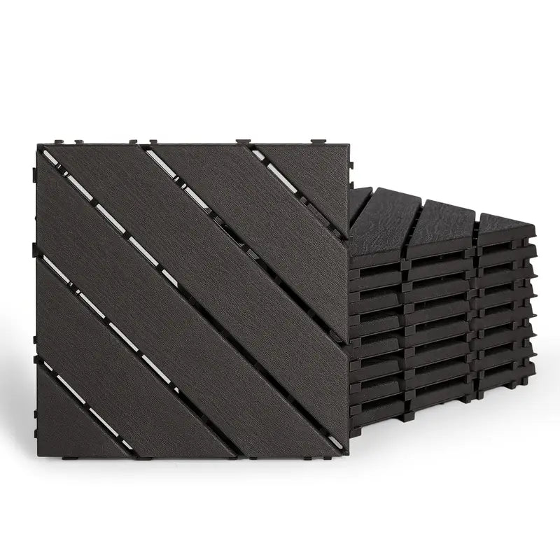 Pavaj de Terasă HOZRO, pentru Exterior, Plăci Interlocking 30 × 30 cm – Pardoseală Modulară Impermeabilă și Rezistentă la Intemperii, Ideală pentru Terasă sau Zonă de Piscină, Montaj Rapid Fără Unelte, Model V0601-44 HOZRO