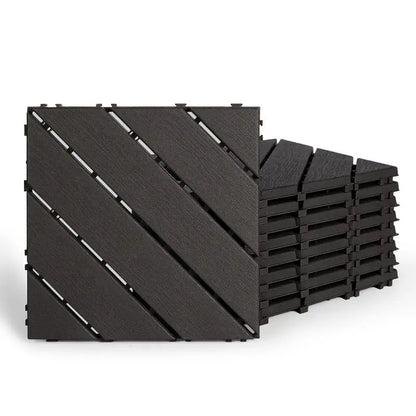 Pavaj de Terasă HOZRO, pentru Exterior, Plăci Interlocking 30 × 30 cm – Pardoseală Modulară Impermeabilă și Rezistentă la Intemperii, Ideală pentru Terasă sau Zonă de Piscină, Montaj Rapid Fără Unelte, Model V0601-44 HOZRO
