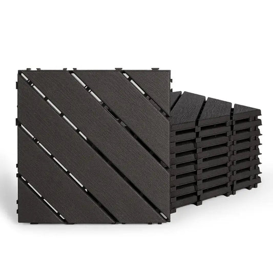 Pavaj de Terasă HOZRO, pentru Exterior, Plăci Interlocking 30 × 30 cm – Pardoseală Modulară Impermeabilă și Rezistentă la Intemperii, Ideală pentru Terasă sau Zonă de Piscină, Montaj Rapid Fără Unelte, Model V0601-44 HOZRO