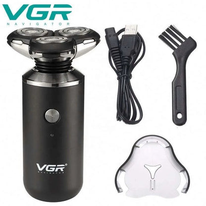 Aparat de ras electric HOZRO, Model VGR V317, 3 capete, fara fir, incarcare USB, negru