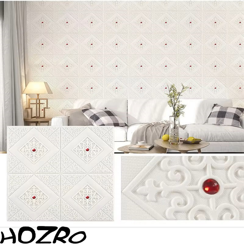 Tapet 3D autoadeziv HOZRO, Model pentru Tavan/Perete, design modern, foarte usor de montat, Romburi + Diamante Roz ,T79P HOZRO