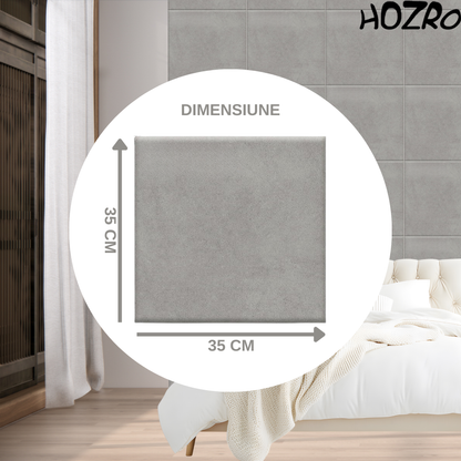 Panou tapitat pentru perete – sticker din material textil, HOZRO, decorare practica și rapidă, 35x35 cm, VELVET-602-25 BESTSELLS