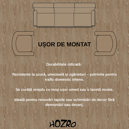 Plăci PVC Autoadezive HOZRO, Tip Lemn – Design Elegant, Montaj Rapid și Durabilitate în Timp, 602-27 BESTSELLS