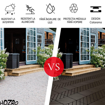 Pavaj de Terasă HOZRO, pentru Exterior, Plăci Interlocking 30 × 30 cm – Pardoseală Modulară Impermeabilă și Rezistentă la Intemperii, Ideală pentru Terasă, 602-22 BESTSELLS