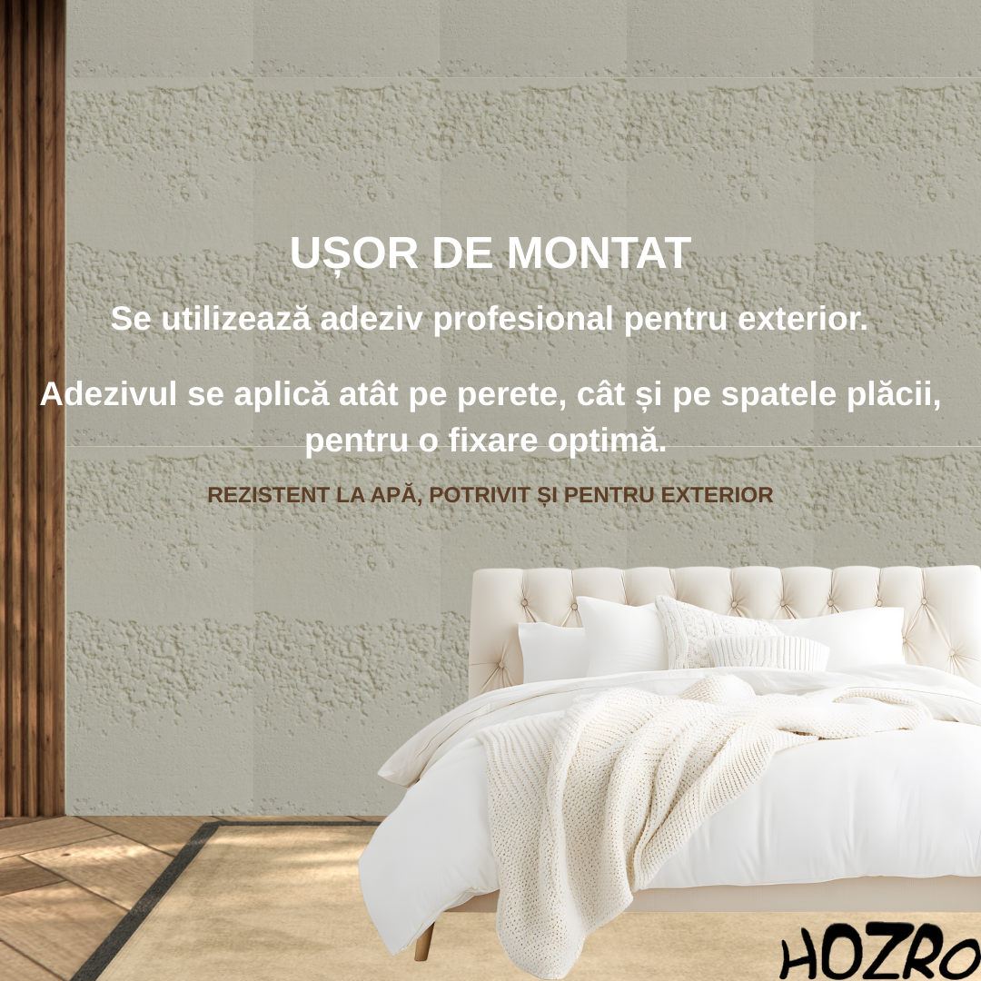 Panouri Decorative HOZRO, Soft Stone Skin 60 x 120 cm – Finisaj Elegant Tip Piatră, Montaj Rapid, Rezistență Ridicată pentru Fațade Moderne, Model 602-34 BESTSELLS