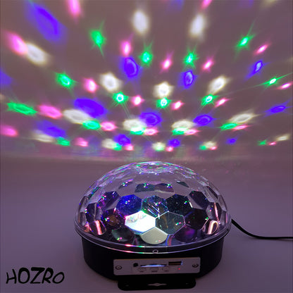 Glob Disco Cu Joc Rotativ De Lumini , Bluetooth , LED RGB , Difuzor , USB, Card, Redare Muzica , Telecomanda , Putere 20W HOZRO