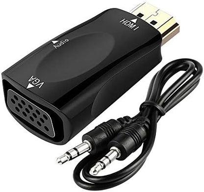 Mini convertor adaptor HDMI tata la VGA mama, Full HD 1080P, cu output Audio, Jack 3.5mm BESTSELLS