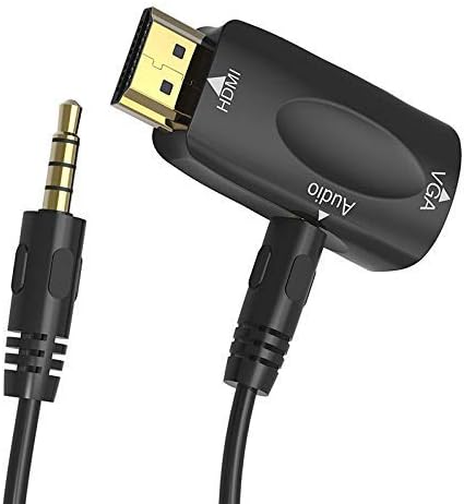 Mini convertor adaptor HDMI tata la VGA mama, Full HD 1080P, cu output Audio, Jack 3.5mm BESTSELLS