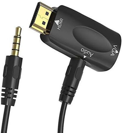 Mini convertor adaptor HDMI tata la VGA mama, Full HD 1080P, cu output Audio, Jack 3.5mm BESTSELLS