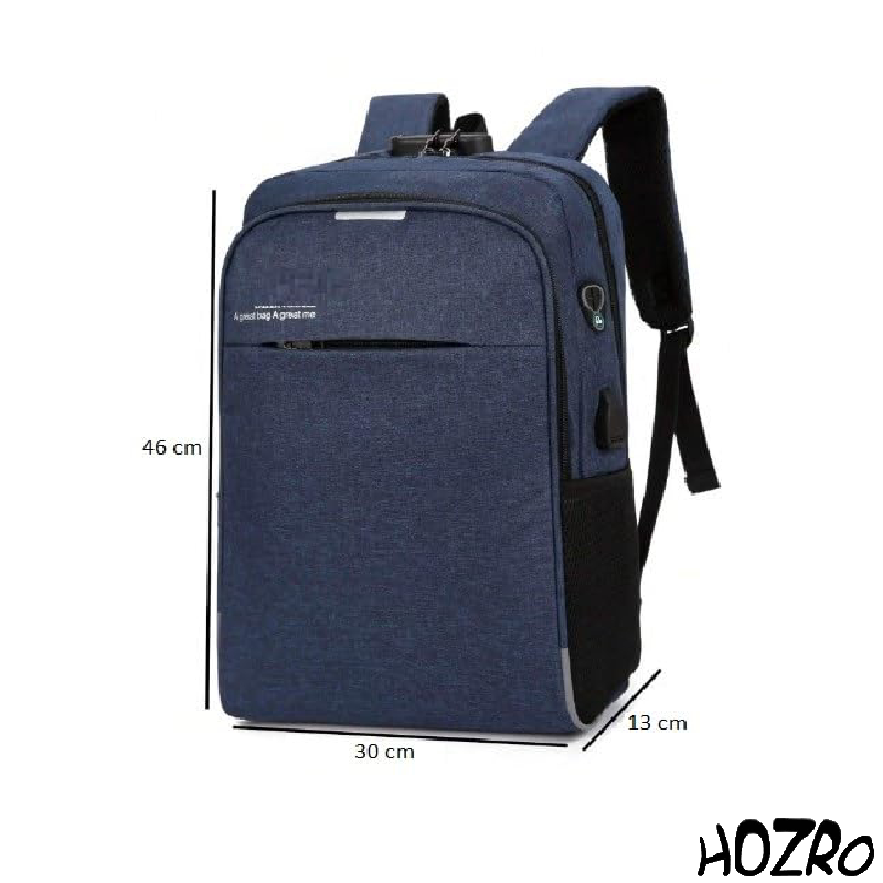 Rucsac Multifuncțional HOZRO pentru Laptop 14", cu Port USB, Compartiment Protejat, Poliester Durabil HOZRO