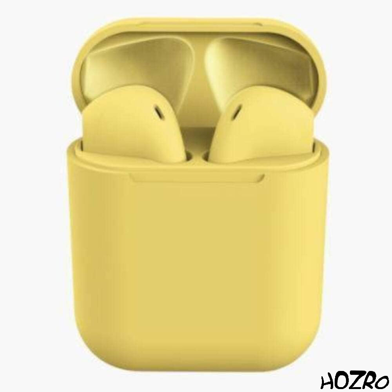 Căști Wireless HOZRO, i12 Galben – Design Modern, Sunet Clar, Autonomie Bună și Conectivitate Bluetooth HOZRO