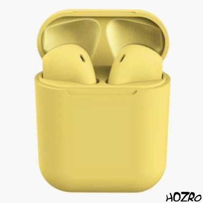 Căști Wireless HOZRO, i12 Galben – Design Modern, Sunet Clar, Autonomie Bună și Conectivitate Bluetooth HOZRO