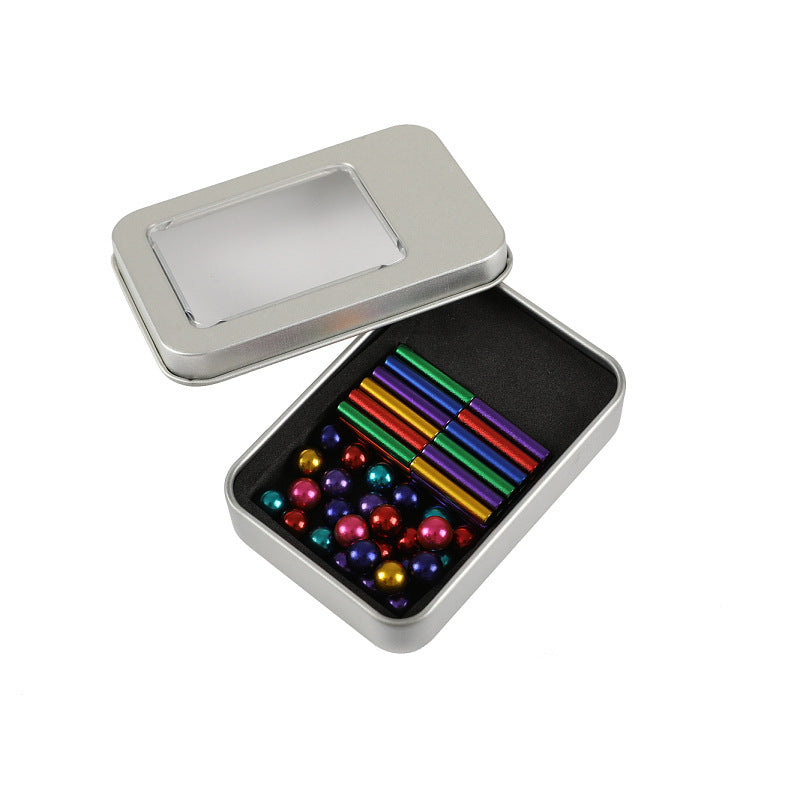 Set Magnetic Antistres HOZRO, cu 36 Bare Magnetice si 30 Bile Metalice – Creativitate, Relaxare si Distractie intr-o Singura Cutie HOZRO