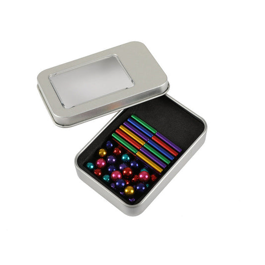 Set Magnetic Antistres HOZRO, cu 36 Bare Magnetice si 30 Bile Metalice – Creativitate, Relaxare si Distractie intr-o Singura Cutie HOZRO