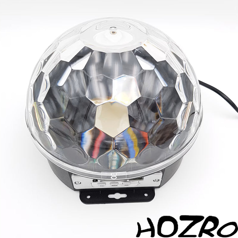 Glob Disco Cu Joc Rotativ De Lumini , Bluetooth , LED RGB , Difuzor , USB, Card, Redare Muzica , Telecomanda , Putere 20W HOZRO