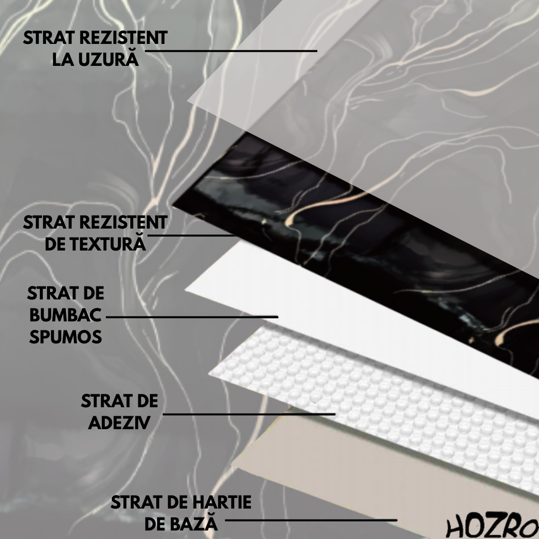 Tapet autocolant tip marmură HOZRO, rolă 1.2 × 3 m, model TLS-005, soluție elegantă pentru decor interior premium BESTSELLS