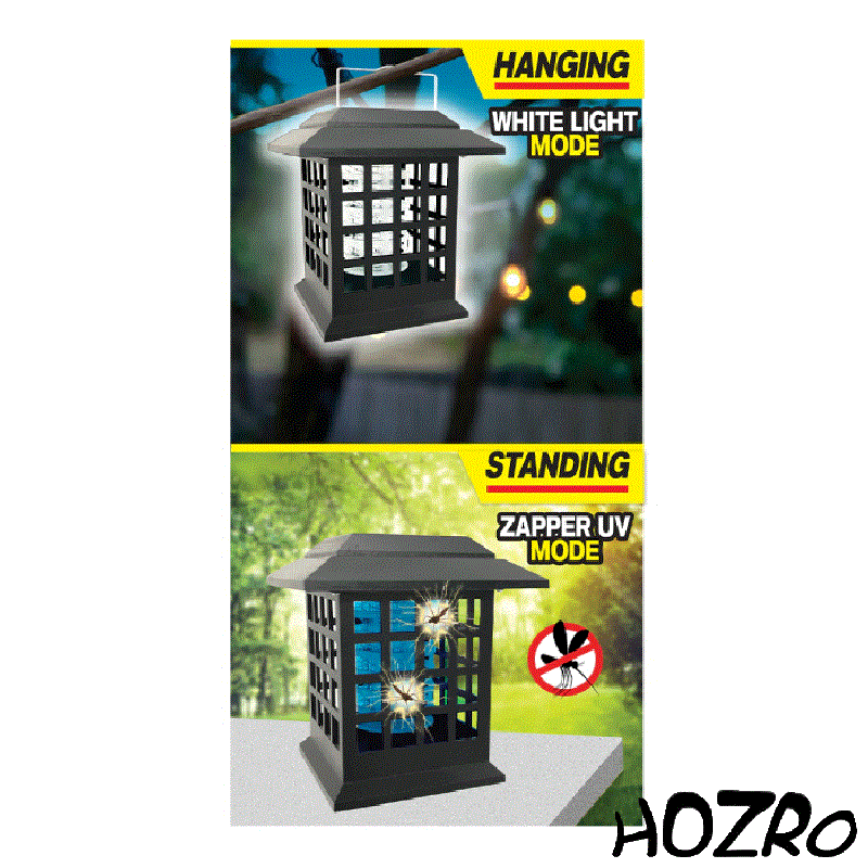 Lampa solara anti-insecte 2 in 1 cu lumina UV HOZRO, Solar Monster Zapper HOZRO