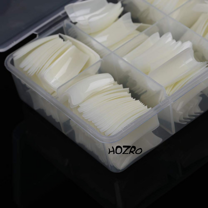 Set 100 bucăți Tips HOZRO, unghii false profesionale, formă naturală, rezistente și ușor de aplicat, ideale pentru manichiură cu gel sau acryl, potrivite pentru uz personal și salon HOZRO